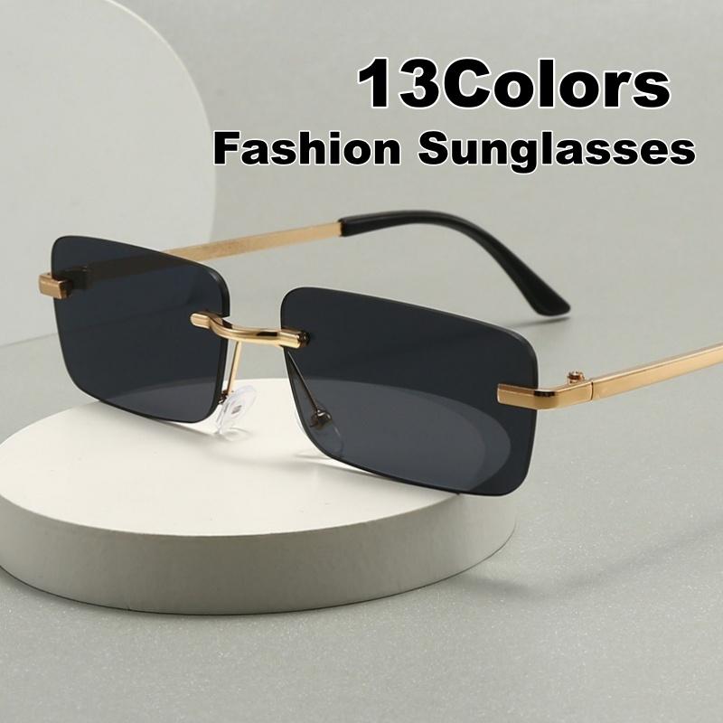 2026 New Square Frameless Sunglasses Luxurious Minimalist Retro UV400 Shades Eyewear Brand Designer Ladies Stylish Eyewear