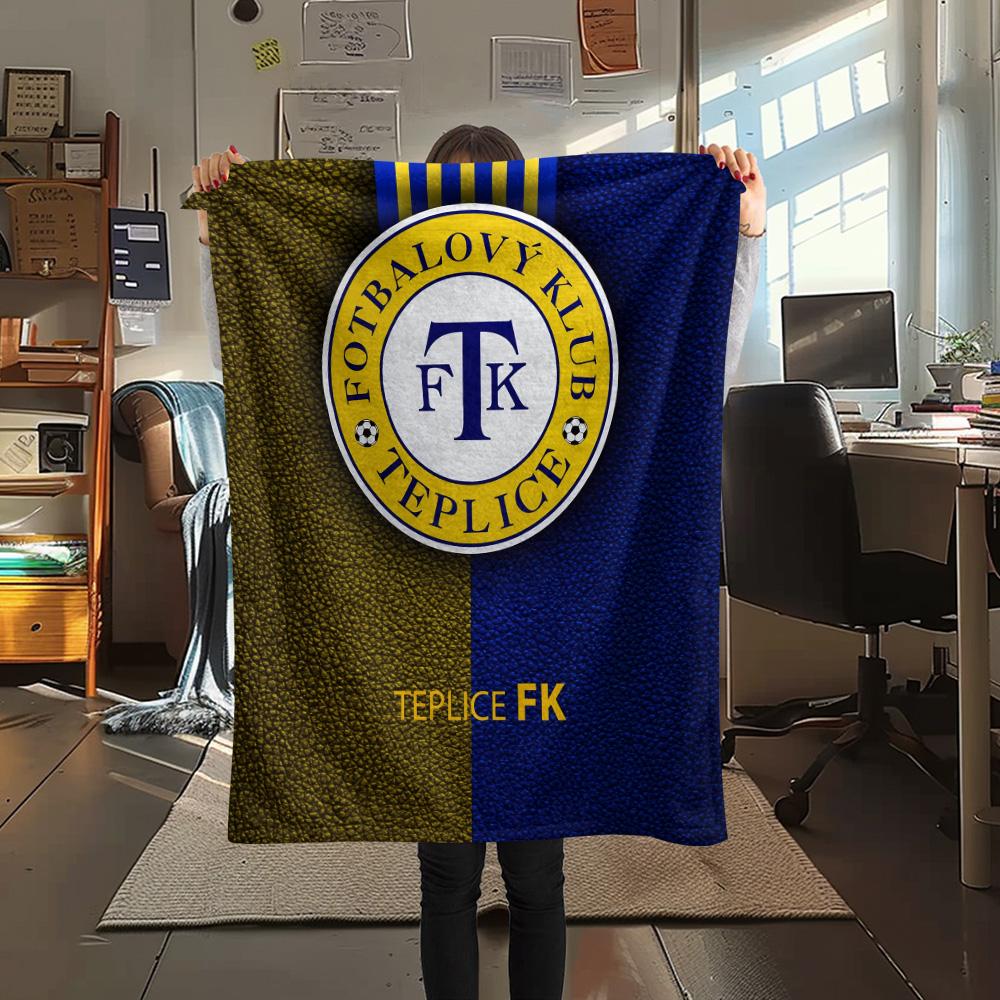 Teplice Football Club  Print Flannel Blanket, High quality Comfortable for All Seasons, Home Decor, Warmth and Comfort