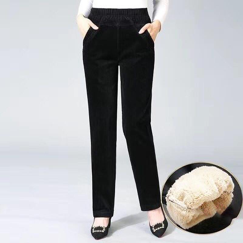 Thin Thick Casual Pants Fleece Pencil Pants Women's Warm High Waist Pants Autumn Winter Leggings Pants Trousers