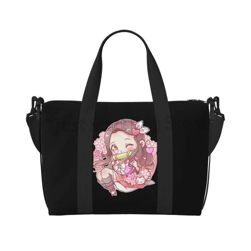 

Anime Nezuko Travel Duffel Bags for Women Girls Workout Luggage Bag Portable Waterproof Casual Tote Bags Weekender Overnight Bag