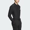 Adidas Long Sleeve Stretch Polo Shirt Solid Logo Golf Men Polo Shirts Black HZ6045