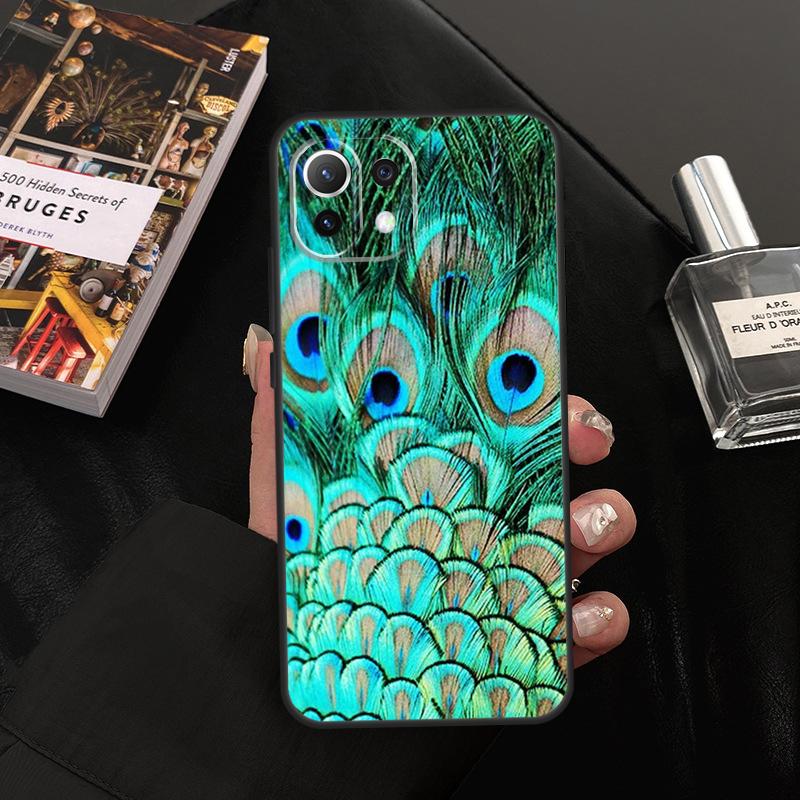 

Turquoise Stone Flora Peacock Feather Case For Xiaomi 13 14 15 Ultra 11T 12T 13T 14T Pro POCO X7 Pro X3 X5 X6 F5 F6 M6 Pro Cover Xiaomi 13 Pro