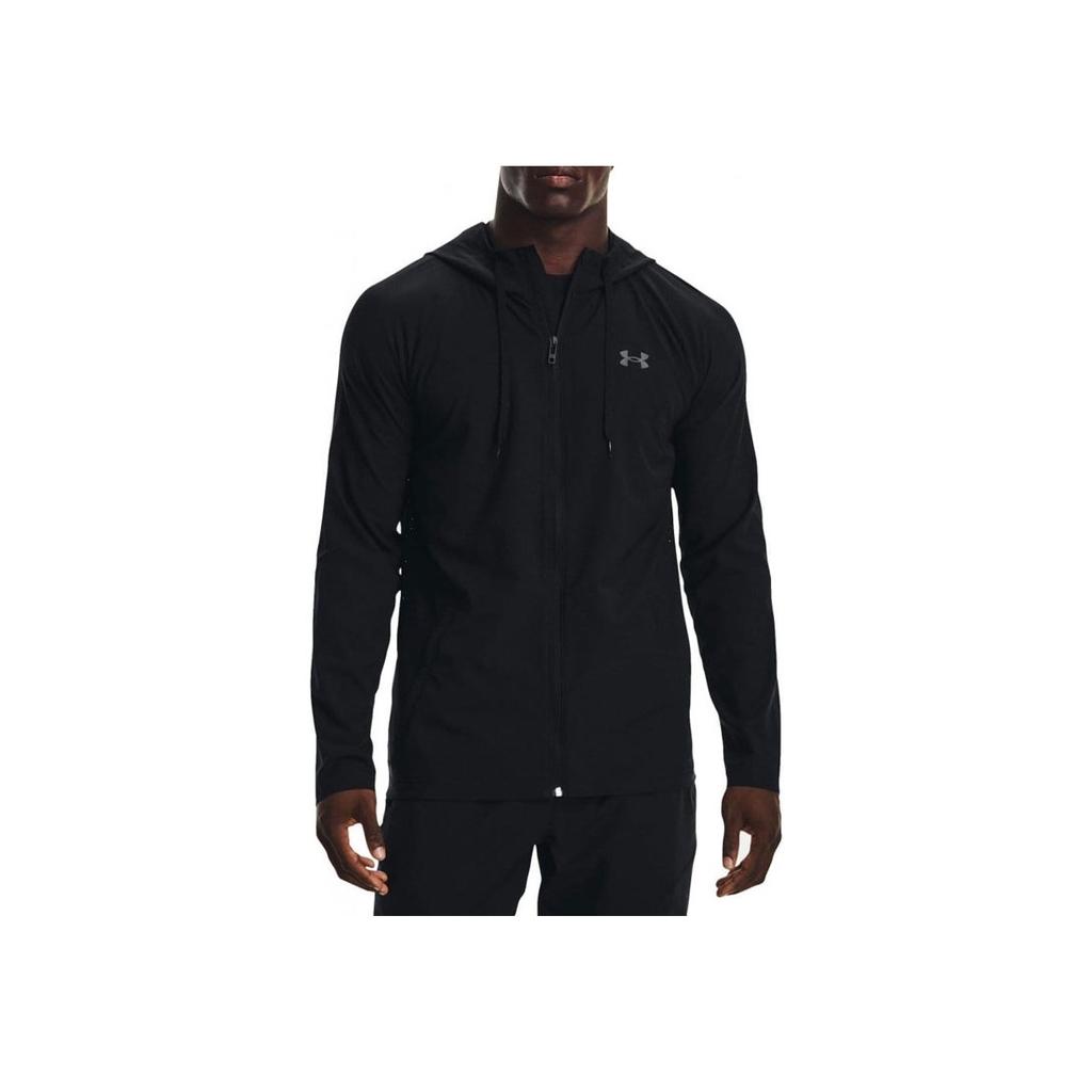 Under Armour Sun Protection Series Solid Color Logo Sports Casual Hooded Jacket Men Jackets Black 1370499-001