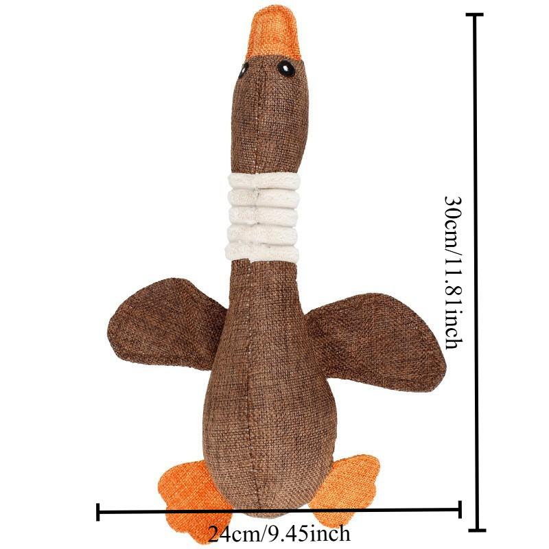 

1Pcs Durable Goose Squeaky Chew Toys for Dogs and Cats Teeth Cleaning Pet Supplies Cute Safe Material Sturdy коричневый