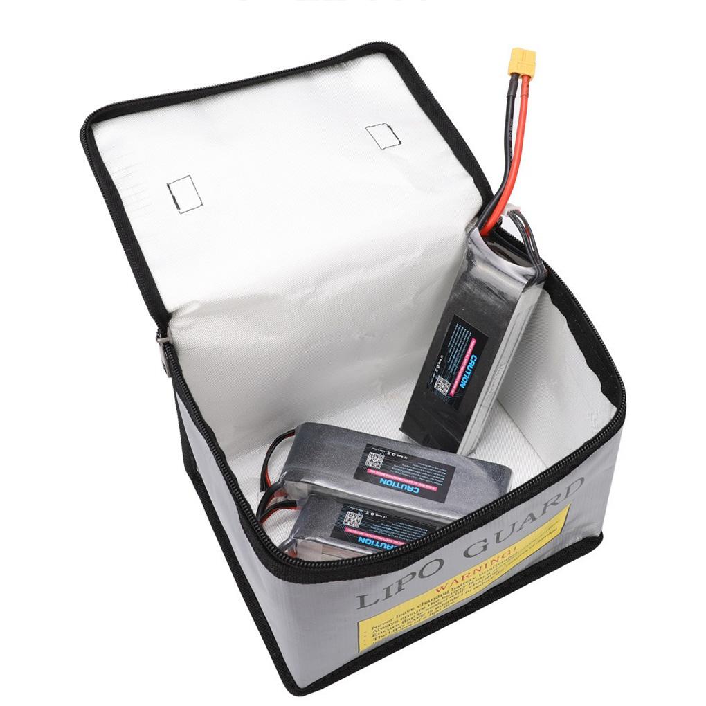 Lipo Battery Safety Bag Portable Explosion-proof Fireproof Storage Bag With Safe Guard 215*145*165mm Size For RC Drone Batteries