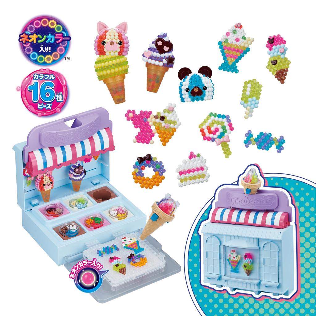 Aquabeads Set Eis ST Mark Alter 6 und Bau EPOCH All-in-One "Happy Shop" AQ-S103, Zertifiziert, Hoch, Wasserbasiert, Spielzeug, Aquabeads,