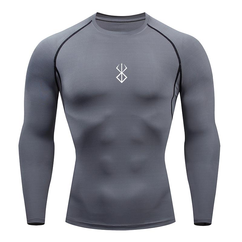 Anime Men's Compression Shirt Fitness Sport Running Tight Gym Tshirts Athletic Training Fast Drying Tops Summer T