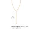 Stainless Steel Y Shape Pearl and Cubic Zirconia Pendant Neckalace For Women, Minimalist Personal Gold Plated Jewelry