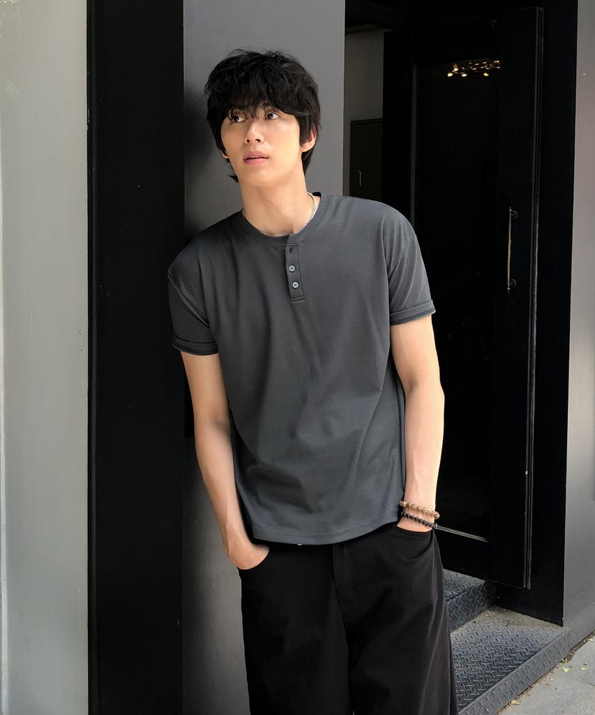 Dei Cp Muscle Fit Henley Neck Short Sleeve T-Shirt_4 Color