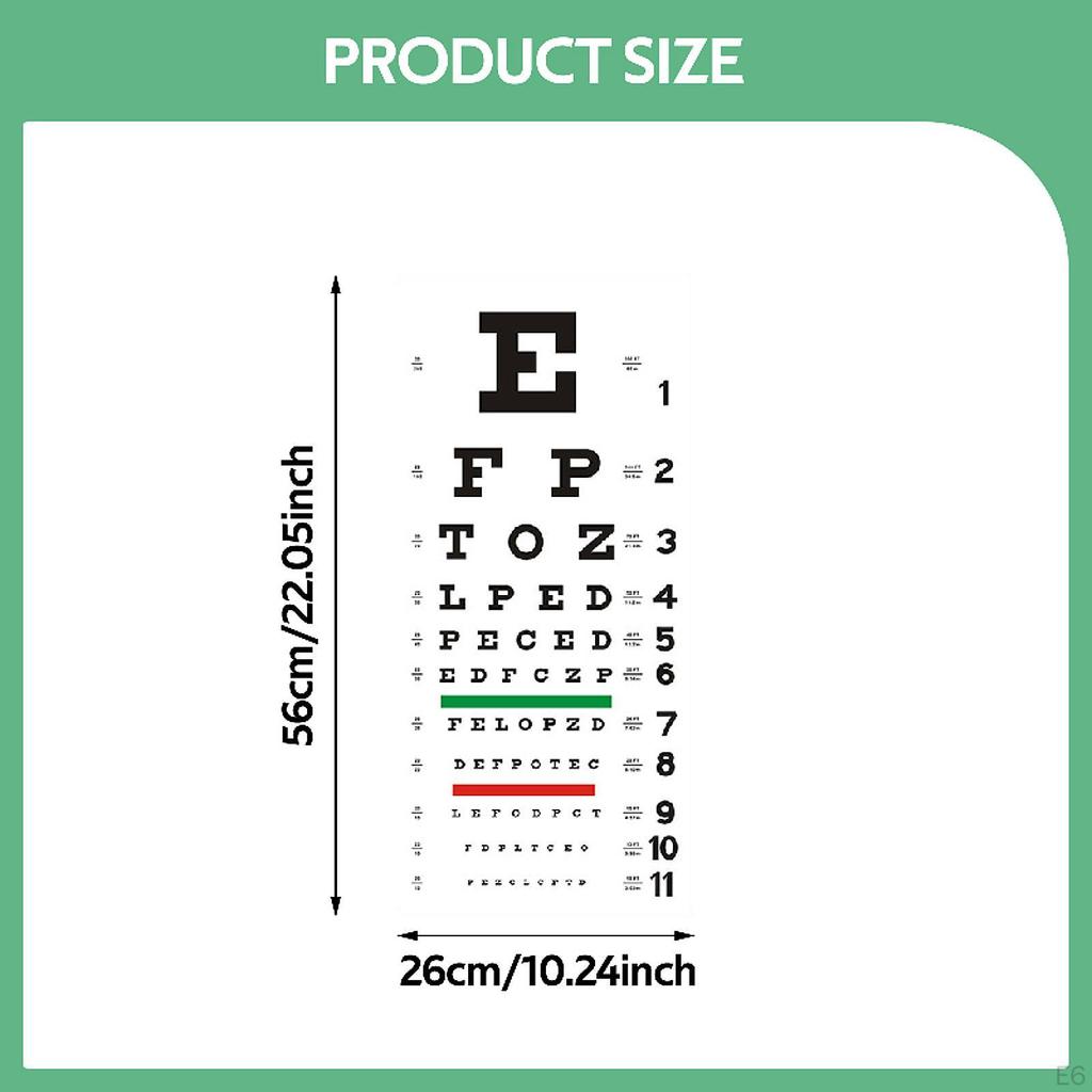 Eye Chart for Exam PVC Low Vision Easy To Clean with Occluder and Pointer Wall Home