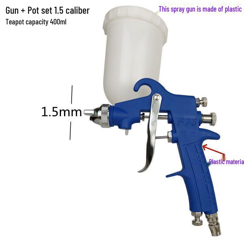 F75 High Atomization Latex Paint Sprayer for Furniture and Cars - Pneumatic Spray Gun with Lower Cup.