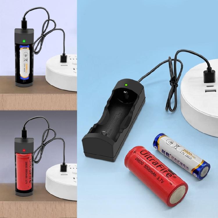 Portable Type C Interface Charging Adapter 1-Slot Charger Supports Multiple Lithium Battery Types Including 18650