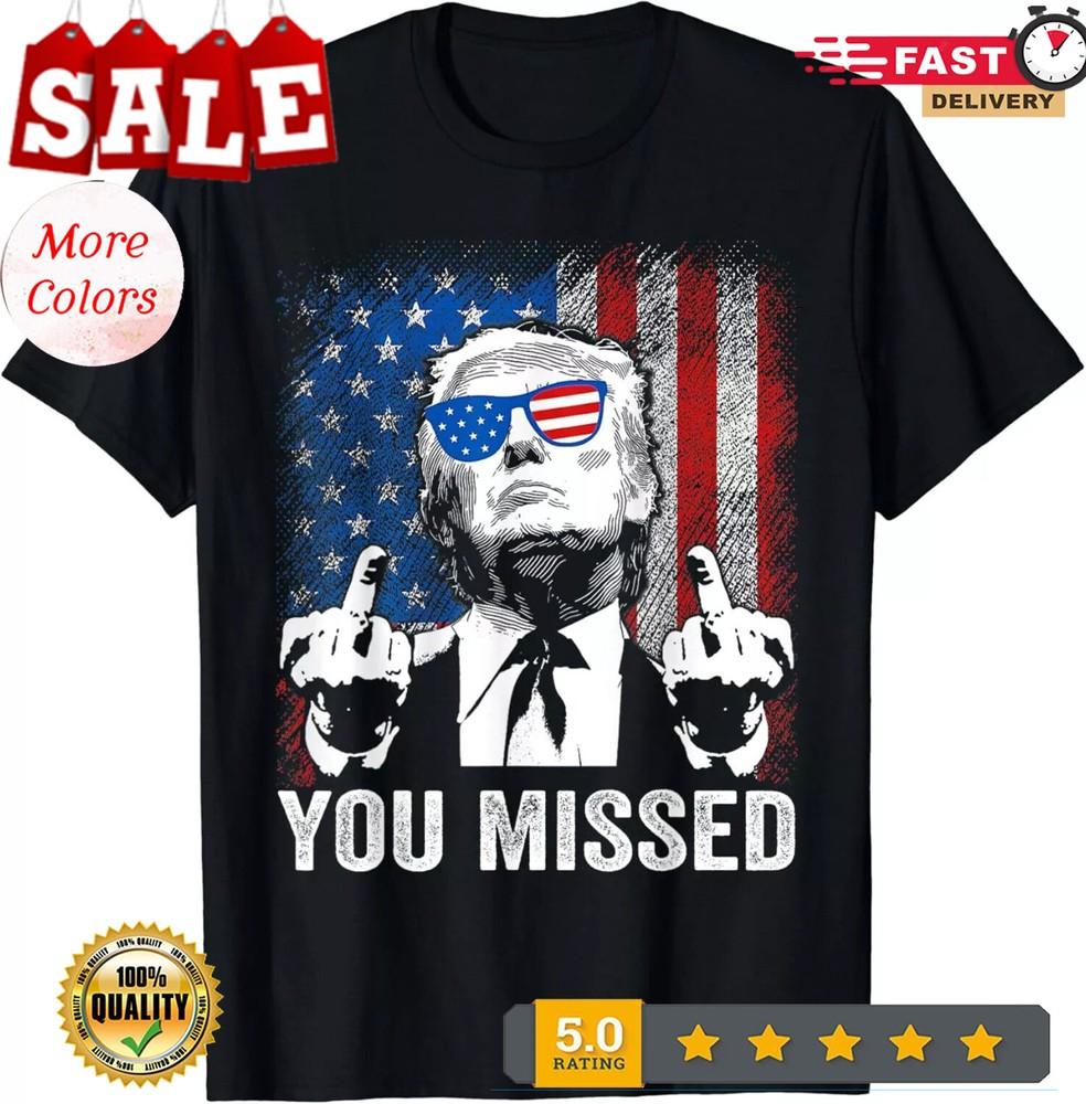 Смешная футболка унисекс  Трамп За 2024   Трамп, ты пропустил S