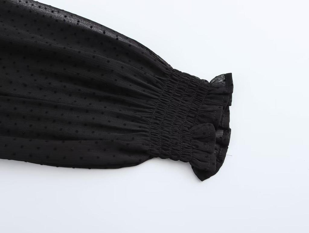 2024 Winter Women's European & American Style Romantic Tulle Fashion Shirt