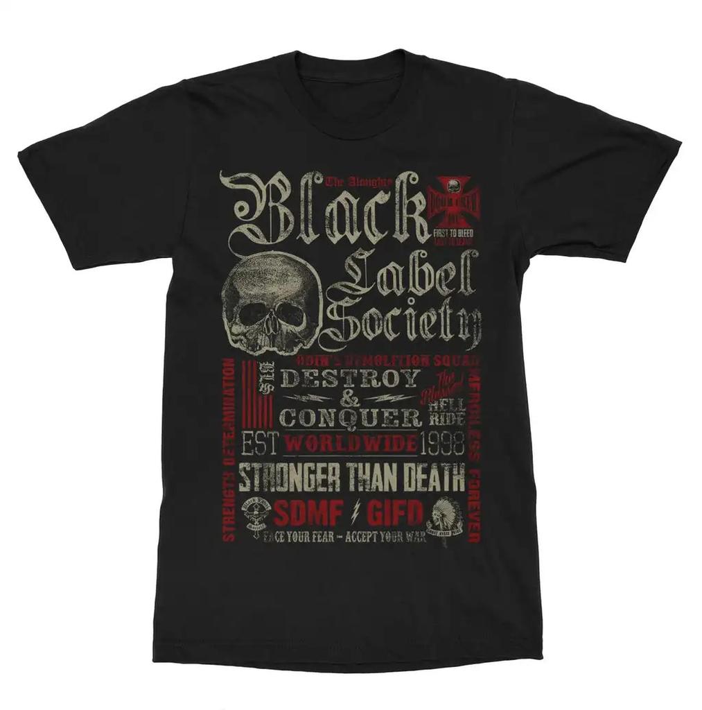 Black Label Society Band Graphic T-shirt Short Sleeve Fashion Luxury Casual Vintage Retro Top Suitable for Both Men and Women