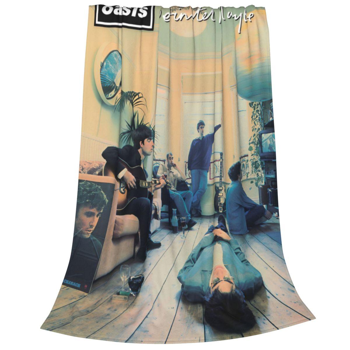 

Definitely Maybe Artwork Rock Band Albums Blanket O-Oasis Flannel Funny Warm Throw Blankets for Home Restaurant All Season 30x40in