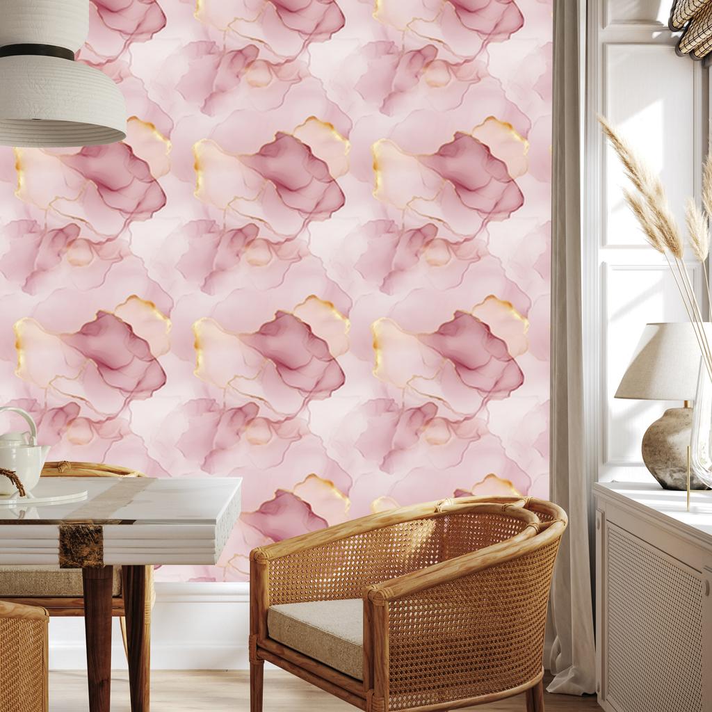 Ink Coral, White and Red Wallpaper for Living Room and Bedroom 50x1000