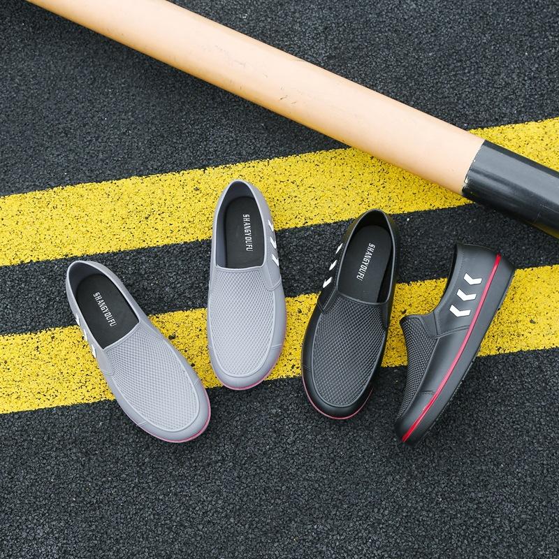 Low-top rain shoes water shoes men's adult warm waterproof shoes light-mouth rubber shoes overshoes non-slip short tube work summer fashion