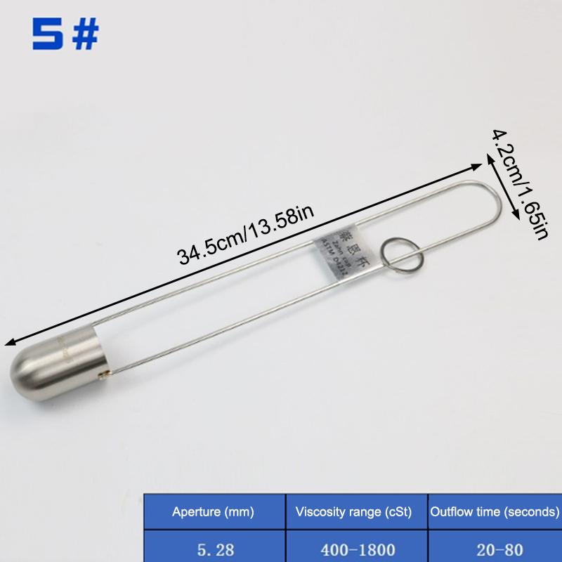 1 PCS Multi-specification Zahn Cup Viscosity Cup Stainless Steel Precise Ink Viscosity Cup Viscometer Flow Cup
