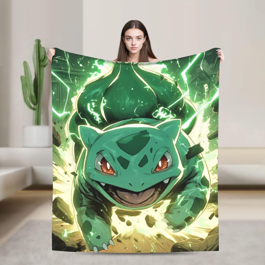 Cute Cartoon Squirtle Blankets Poke-Mon Flannel Awesome Warm Throw Blankets for Home Restaurant Spring Autumn