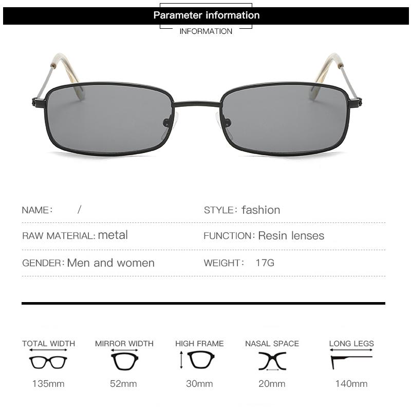 Retro Small Oval Women's Sunglasses Brand Shades  Classic Candy Color Metal Rectangular Sun Glasses Fashion Eyewear