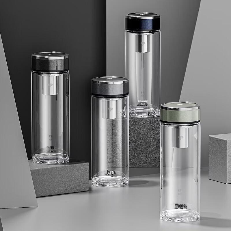 WANXIANG Portable Borosilicate Glass Tea Infuser Bottle