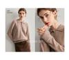 Women's 100% Pure Cashmere Polo Collar Sweater - Autumn/Winter Long Sleeve Loose Knitted Pullover