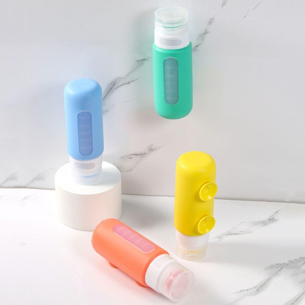 4Pcs/Set Reusable Travel Refillable Bottles Set Silicone Shampoo Container Liquid Dispenser Lotion