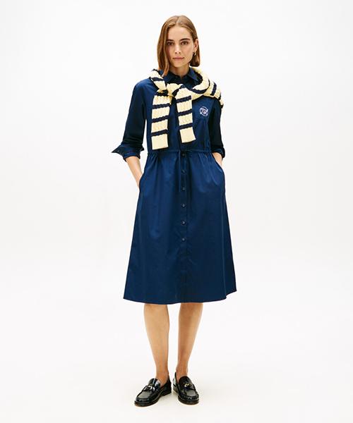 TOMMY HILFIGER Poplin Flare Shirt Dress (T22G0Tdr001Wt2C1G)