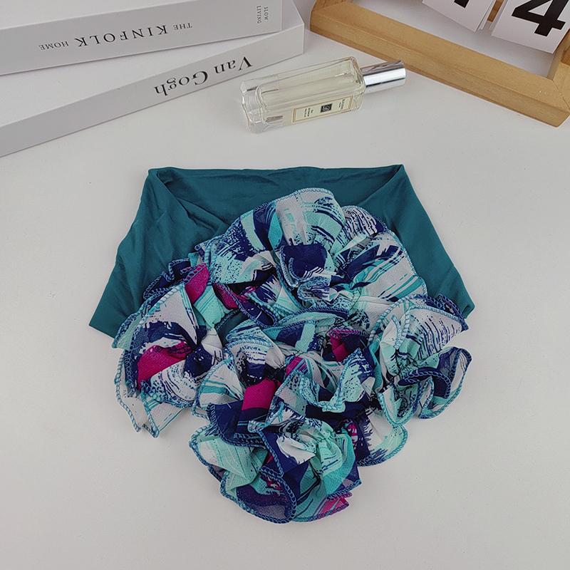 Korean Floral Chiffon Neck Guard False Collar Hedging Scarf Summer Women Ice Silk Protect Cervical Elastic Bib Headneck P51