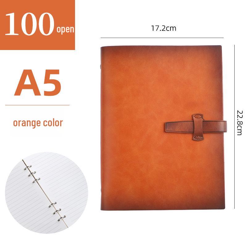 A5 Portable Loose-Leaf Notebook for Office, Students, and Business Meetings