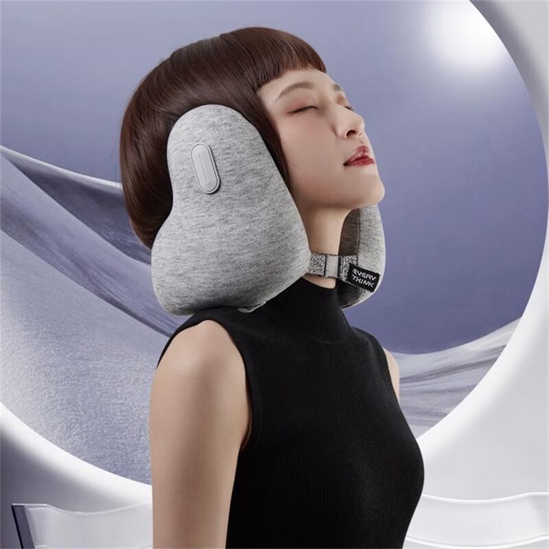 EVERYTHINK E2 Portable Travel Memory Foam Noise-Cancelling Neck Pillow