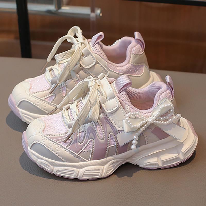 Korean Style Teenager Girl's Sport Shoes Trend Fashion Teenager Kid's Sneakers Anti-slippery Soft-soled Girl's Running Shoes