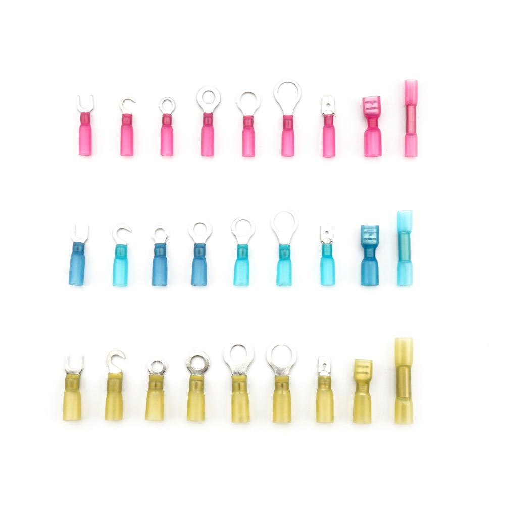 220/250/300/540 PCS Heat Shrink Terminals Insulated Cable Connectoror Wire Stripper Wire Crimping Household Lug Rolling Kit