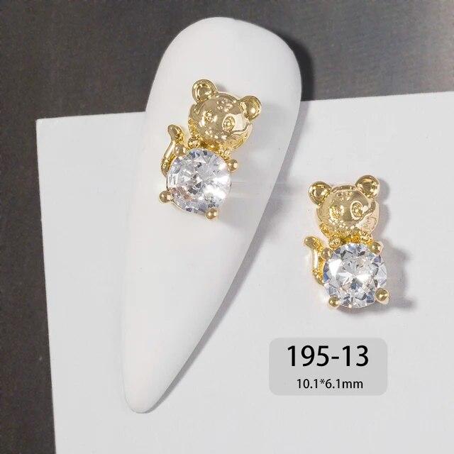 Ķīniešu Jaunais gads 3D nagu mākslas aksesuāri Rotaslietas Dekorācijas DIY Tiger Lucky naudas soma kristāla sarkans dārgakmens Rhinestone krelles