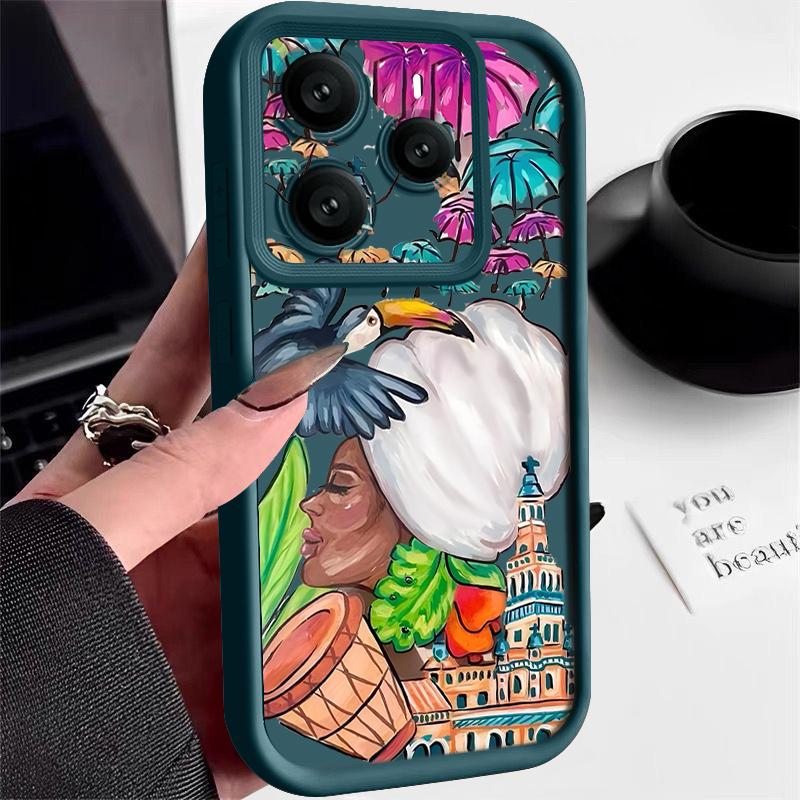 Tropical-style Toucan Pattern Case For Xiaomi Redmi Note 14 13 Pro 5G 4G 12 11 Funda Xiaomi 14T 13T 11T Pro Shockproof Bumper Silicone Cover
