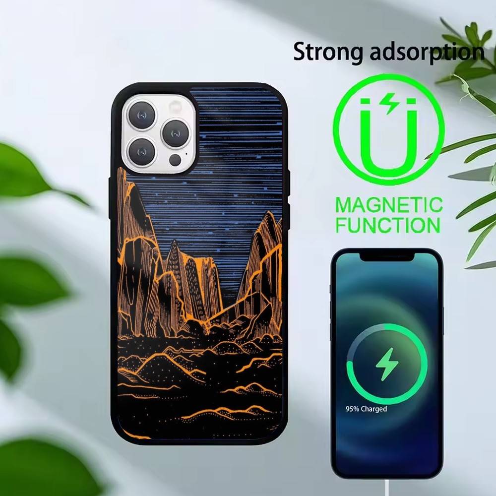 

Dark Space Astrology Mountain Phone Case For iPhone 14,16,15,13,17,12,Plus,Pro,Max Magnetic For Magsafe Frosted Cover iPhone14