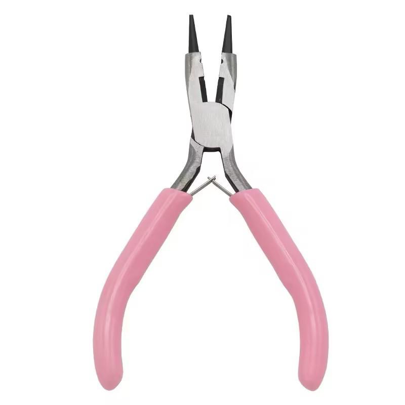 "Handmade Pink Needle-Nose Pliers: Multi-Function Jewelry Tool for Beading and Winding"