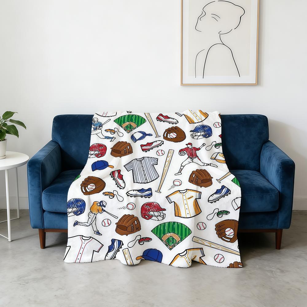 Cool Baseball Sport Blanket Flannel Warm Soft Throw Blanket For Room Sofa Childish Birthday Gifts