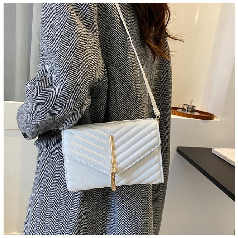 

Повседневная сумка из вышивальной нити женская 2 модная сумка-мессенджер простая и популярная на плечо маленькая квадратная сумка белый