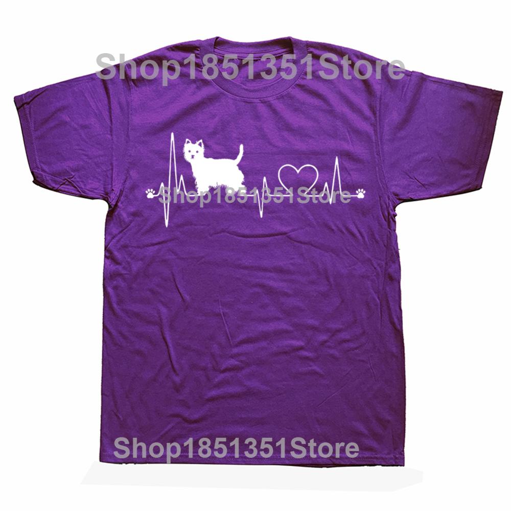 

West Highland Terrier Heartbeat for Dog Mom Westie Party Watering Can Heartbeat T Shirt Tops Shirts for Men Company T-Shirts 4XL