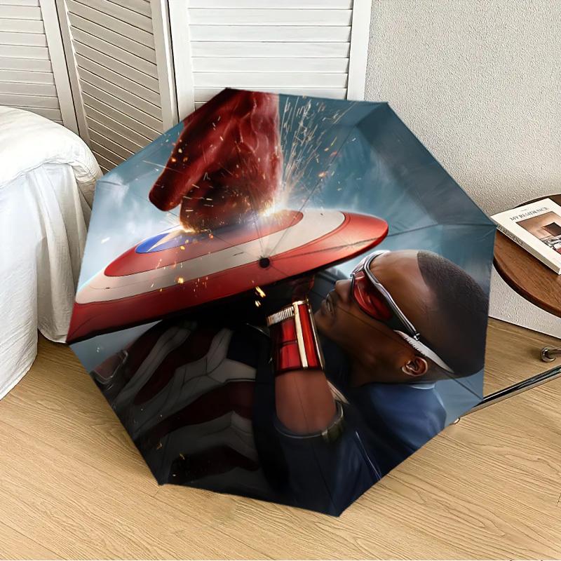 

1pc Captain America Shield Automatic Folding Umbrella, 8-Rib Durable Frame, Durable Foldable Design - Elegant Gift for Commute yy251210013