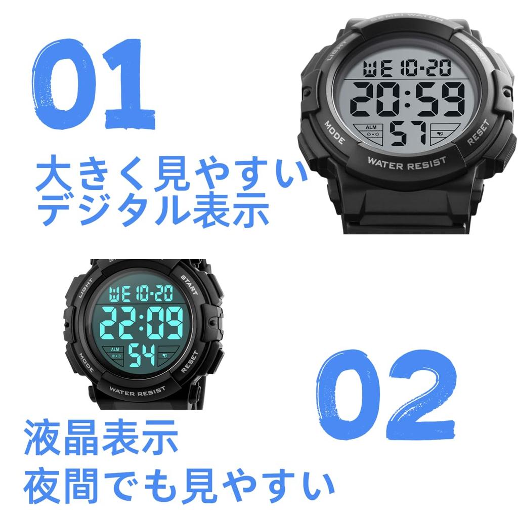 Datirzyx Digital Sports Watch Black