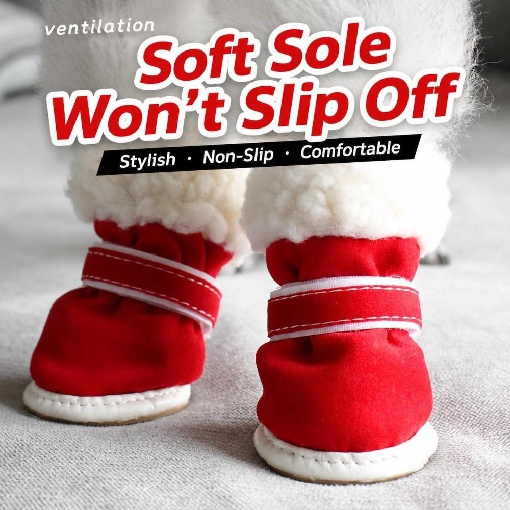 4Pcs Anti-slip Pet Shoes Warm Cats Puppy Socks Fashion Dog Footwear  Cat