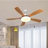 Nordic Solid Wood Ceiling Fan with Light - Silent Variable Frequency Electric Chandelier for Living Room and Restaurant.