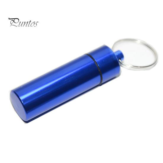 Tragbares, versiegeltes Glas, Schlüsselanhänger, Schraubdeckel, Aluminiumlegierung, wasserdicht, flacher Boden, zum Aufhängen, Mini-Tablet, Pillenaufbewahrung, Flaschenbehälter, Halter, Schlüsselanhänger