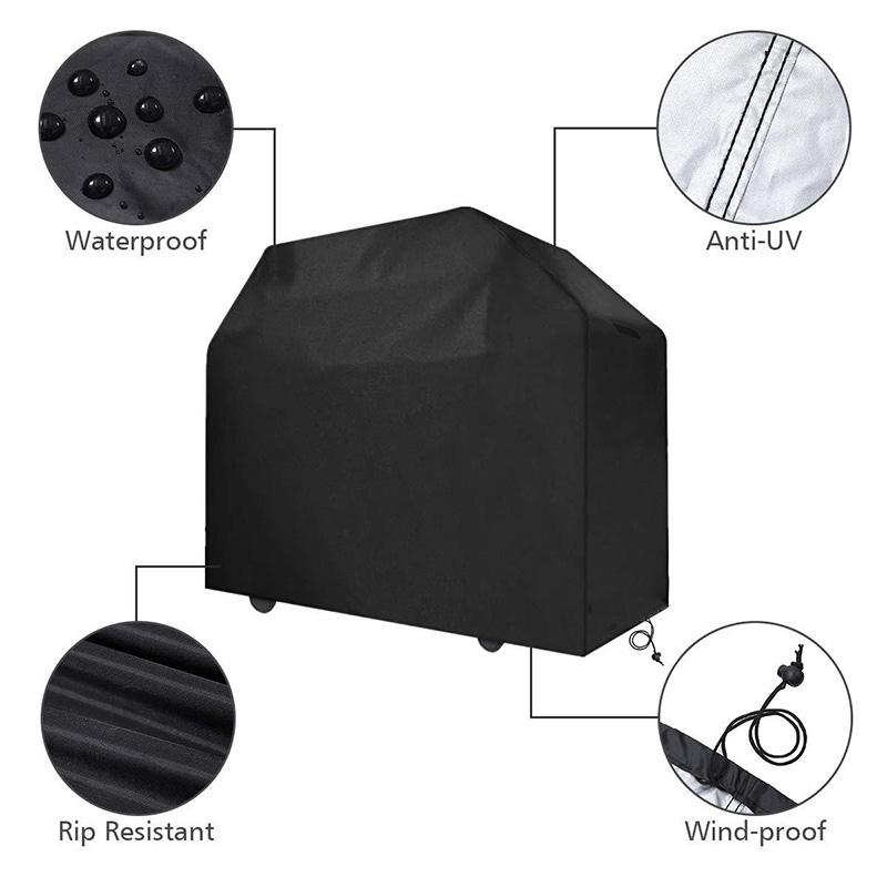 Heavy duty charcoal grill outdoor rain cover, 210D Oxford cloth barbecue grill cover dustproof and waterproof