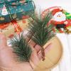 10/30Pcs Artificial Pine Needle Branches Green Twig Stems for Wreaths Hanging Plastic Pine Picks Home Christmas Party Decoration