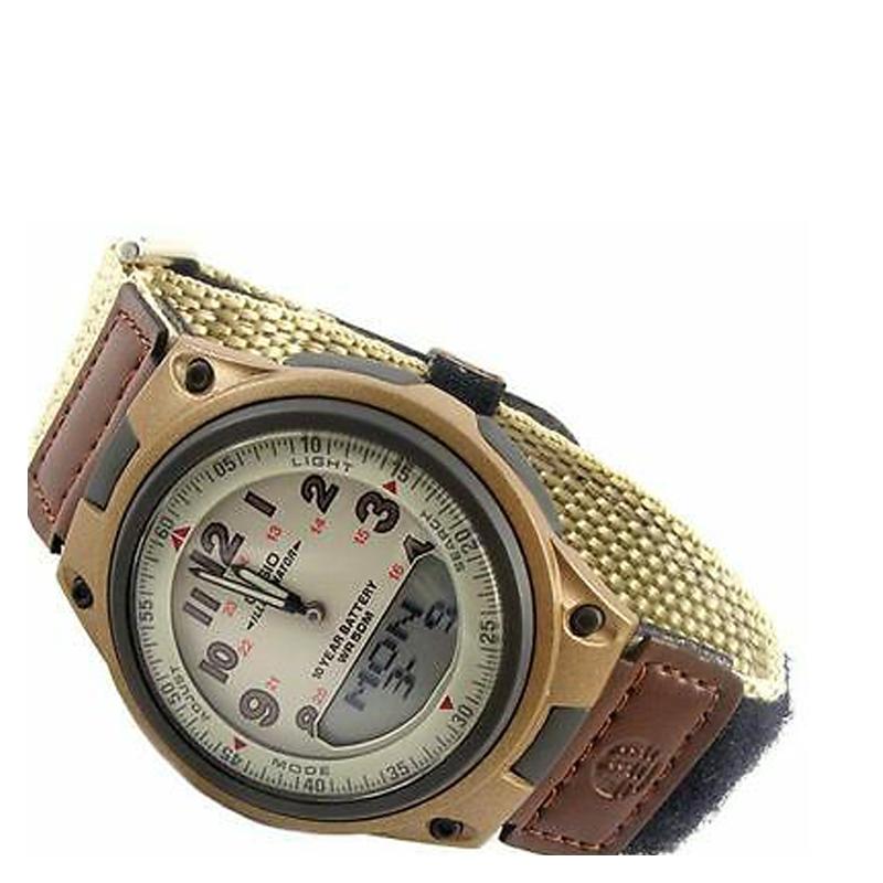 Casio G-SHOCK YOUTH Youth Series Fashionable Retro Classic Pointer Dual Display Quartz Movement Canvas Strap Japanese and Korean Watch AW-80V-5BVD