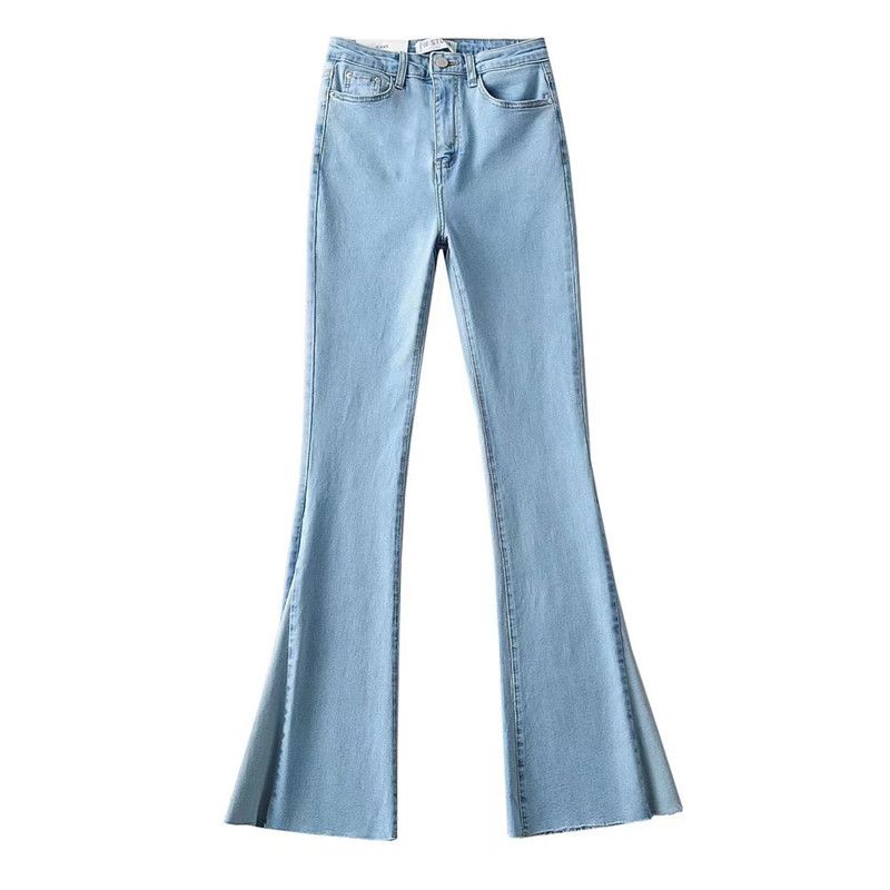

Ur Fashion Women s Wear-Foot Joint Flared Denim Pants Light Blue XS